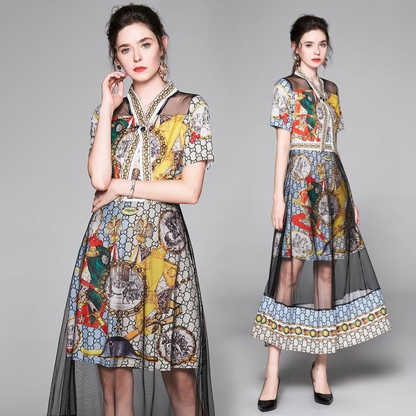 casual dresses women's fashion french minority perspective printed screen yarn high-waist temperament dress, Black;gray
casual dresses women's fashion french minority perspective printed screen yarn high-waist temperament dress, Black;gray