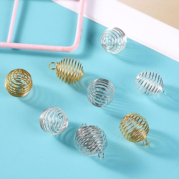charms 3 sizes spiral bead cages pendants gold silver color for diy crystals stones jewelry making craft supply 10/30pcs/set, Bronze;silver
charms 3 sizes spiral bead cages pendants gold silver color for diy crystals stones jewelry making craft supply 10/30pcs/set, Bronze;silver