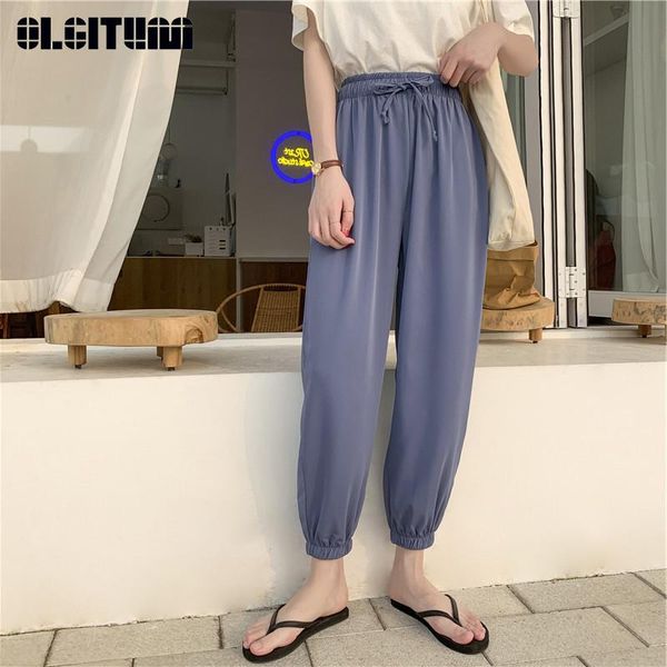 women's pants & capris olgitum 2021 casual harem female spring summer chiffon loose soft elastic waist beam foot 5 colors l, Black;white
women's pants & capris olgitum 2021 casual harem female spring summer chiffon loose soft elastic waist beam foot 5 colors l, Black;white