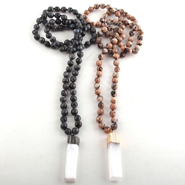 pendant necklaces fashion bohemian tribal jewelry 8mm stone knotted long druzy necklace for women bead, Silver
pendant necklaces fashion bohemian tribal jewelry 8mm stone knotted long druzy necklace for women bead, Silver