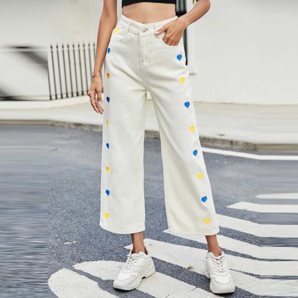 women's jeans high waist ankle crop denim women white love embroidery baggy pants loose trousers streetwear ladies female 2021 zipper, Blue
women's jeans high waist ankle crop denim women white love embroidery baggy pants loose trousers streetwear ladies female 2021 zipper, Blue