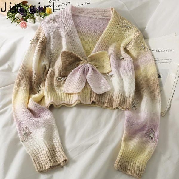women's knits & tees koreanr short sweater coat women diamond sweet bow gradient color knitted cardigan 2021 autumn winter chic beads k, White
women's knits & tees koreanr short sweater coat women diamond sweet bow gradient color knitted cardigan 2021 autumn winter chic beads k, White