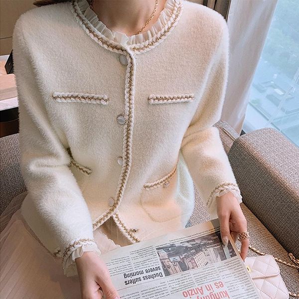 graceful knitted sweater imitation mink velvet coat female 2021 autumn/winter coat temperament loose knitted cardigan, Black;brown
graceful knitted sweater imitation mink velvet coat female 2021 autumn/winter coat temperament loose knitted cardigan, Black;brown