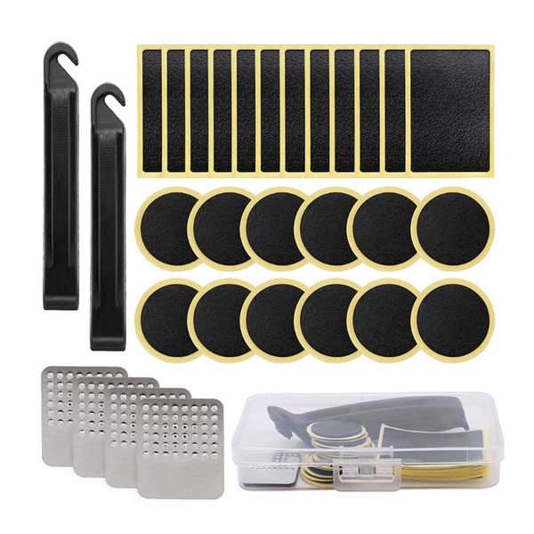tools bicycle tire repair kit with plastic bike lever glueless patches metal rasp inner tube patching tyre repairing tool
tools bicycle tire repair kit with plastic bike lever glueless patches metal rasp inner tube patching tyre repairing tool