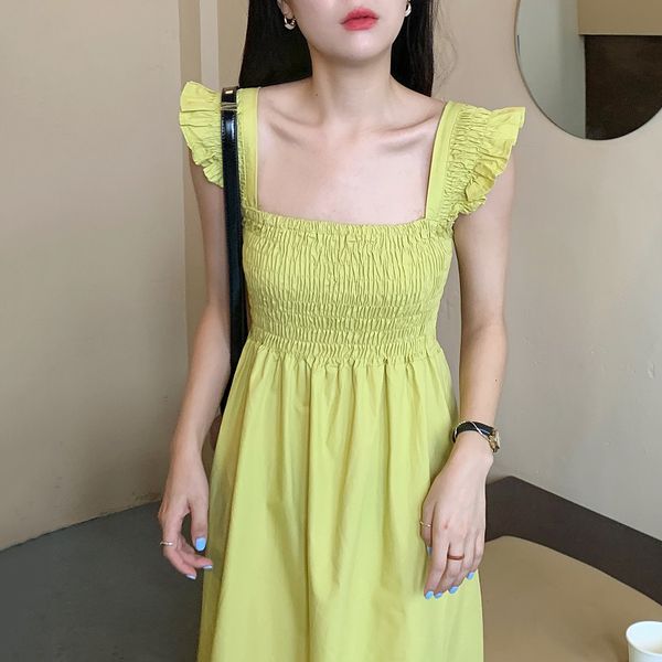 casual dresses korean chic summer style slim neck dress woman pleated design close waist over knee auricular side fly sleeve dress myn3, Black;gray
casual dresses korean chic summer style slim neck dress woman pleated design close waist over knee auricular side fly sleeve dress myn3, Black;gray