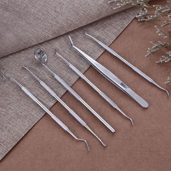6 pcs/set dental tools tooth stone remover pick scaler mirror stainless steel teeth clean probe for dentist tools
6 pcs/set dental tools tooth stone remover pick scaler mirror stainless steel teeth clean probe for dentist tools