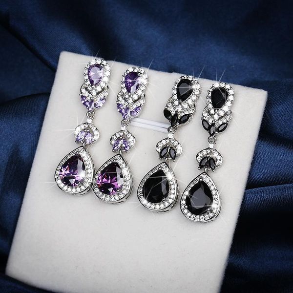 dangle & chandelier 2021 women's earrings drop shape black white zircon fashion wedding bridal jewelry, Silver
dangle & chandelier 2021 women's earrings drop shape black white zircon fashion wedding bridal jewelry, Silver