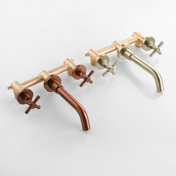 bathroom sink faucets skowll wall mounted brass basin faucet dual handle mixer tap & cold water brushed gold
bathroom sink faucets skowll wall mounted brass basin faucet dual handle mixer tap & cold water brushed gold