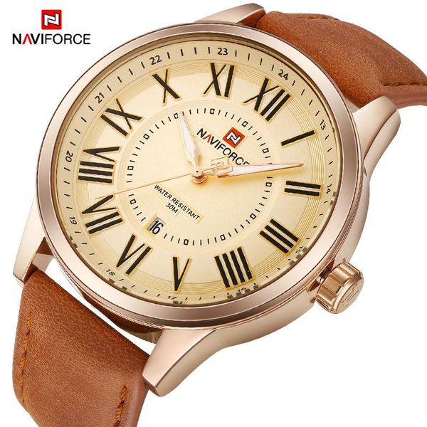 wristwatches naviforce men's fashion casual analog quartz wrist watch waterproof leather strap sports watches clock relogio masculino 2, Slivery;brown
wristwatches naviforce men's fashion casual analog quartz wrist watch waterproof leather strap sports watches clock relogio masculino 2, Slivery;brown