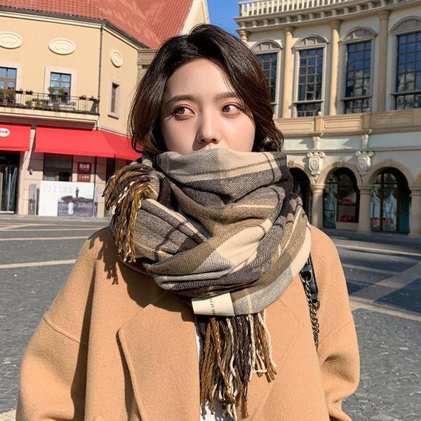 scarves 2021 knitted autumn winter women scarf plaid warm cashmere shawls neck bandana pashmina lady wrap, Blue;gray
scarves 2021 knitted autumn winter women scarf plaid warm cashmere shawls neck bandana pashmina lady wrap, Blue;gray
