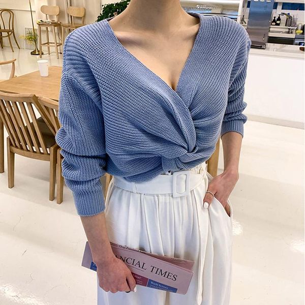 women's sweaters autumn and winter loose retro japanese pullover soft milk blue v-neck sweater style fairy short, White;black
women's sweaters autumn and winter loose retro japanese pullover soft milk blue v-neck sweater style fairy short, White;black