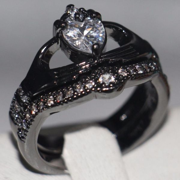 wedding rings sell claddagh fashion jewelry 10kt balck gold filled white clear 5a cz women cut couple for lover gift sz5-11, Slivery;golden
wedding rings sell claddagh fashion jewelry 10kt balck gold filled white clear 5a cz women cut couple for lover gift sz5-11, Slivery;golden