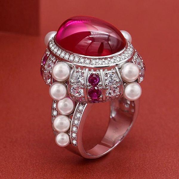 cluster rings oevas 100% solid 925 sterling silver 13x18mm ruby pearl gemstone wedding anniversary fine jewelry ring gift, Golden;silver
cluster rings oevas 100% solid 925 sterling silver 13x18mm ruby pearl gemstone wedding anniversary fine jewelry ring gift, Golden;silver