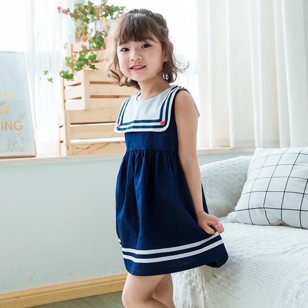 girl's dresses 2021 toddler girl dress child sleeveless for girls kids sailor collar summer school clothing children, Red;yellow
girl's dresses 2021 toddler girl dress child sleeveless for girls kids sailor collar summer school clothing children, Red;yellow