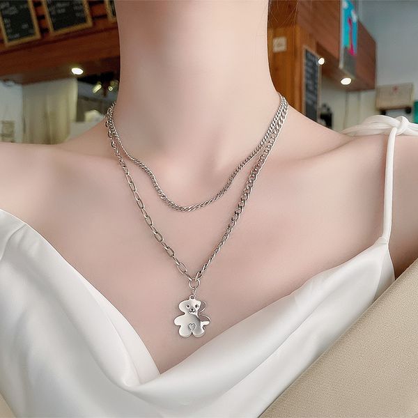 chaosheng s925 sterling silver splicing double-layer overlapping bear necklace hip hop light luxury niche design sense clavicle chain female
chaosheng s925 sterling silver splicing double-layer overlapping bear necklace hip hop light luxury niche design sense clavicle chain female