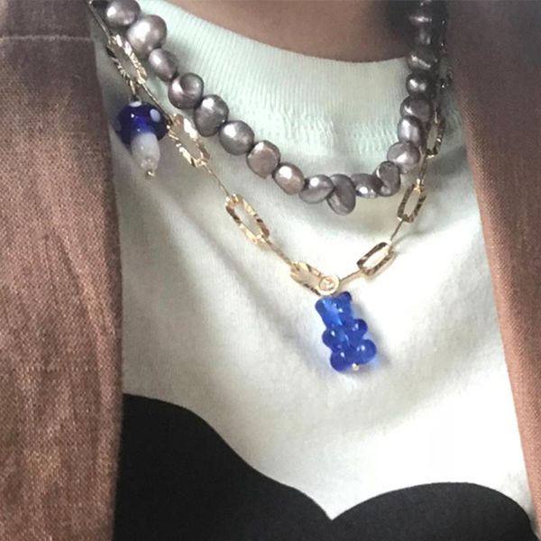 chains korean blue gummy bear mushroom pendant necklace for women design chain choker lovely y2k girls summer boho jewelry, Silver
chains korean blue gummy bear mushroom pendant necklace for women design chain choker lovely y2k girls summer boho jewelry, Silver