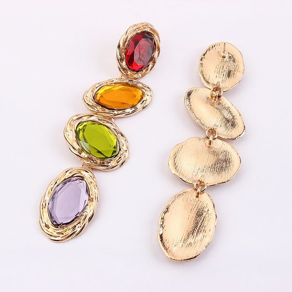 e3918 exotic long color gem earrings fashion atmosphere alloy inlaid gem earrings, Golden
e3918 exotic long color gem earrings fashion atmosphere alloy inlaid gem earrings, Golden
