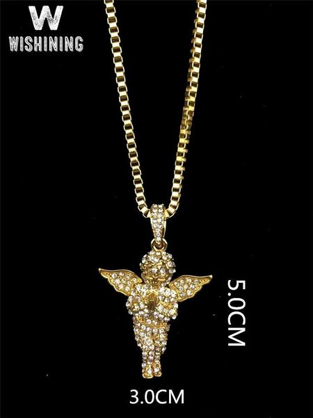 pendant necklaces mens vintage angel wing chain gold color iced out necklace, Silver
pendant necklaces mens vintage angel wing chain gold color iced out necklace, Silver