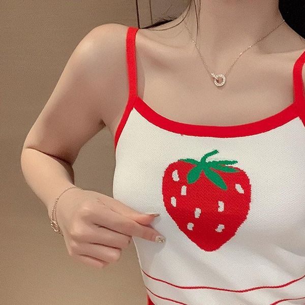 women sweet camisoles ladies cute kawaii strawberry print tank bottoming sleeveless vest solid slim vest haut femme, White
women sweet camisoles ladies cute kawaii strawberry print tank bottoming sleeveless vest solid slim vest haut femme, White