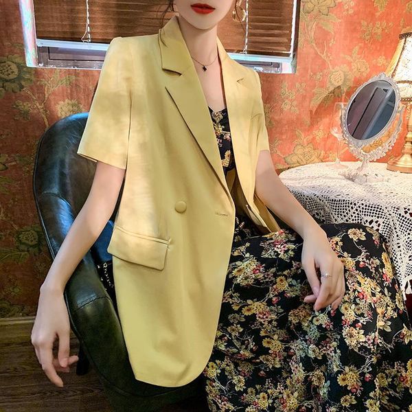 women's suits & blazers nut clothing korean loose casual thin small suit 2021 summer temperament short sleeve coat for women, White;black
women's suits & blazers nut clothing korean loose casual thin small suit 2021 summer temperament short sleeve coat for women, White;black
