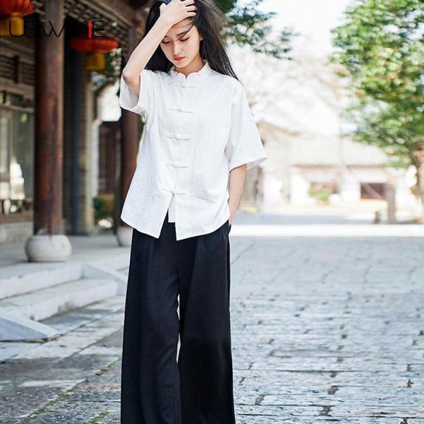 women's blouses & shirts 2021 retro literary half sleeve solid color summer women clothes blouse single-breasted standing collar plus s, White
women's blouses & shirts 2021 retro literary half sleeve solid color summer women clothes blouse single-breasted standing collar plus s, White