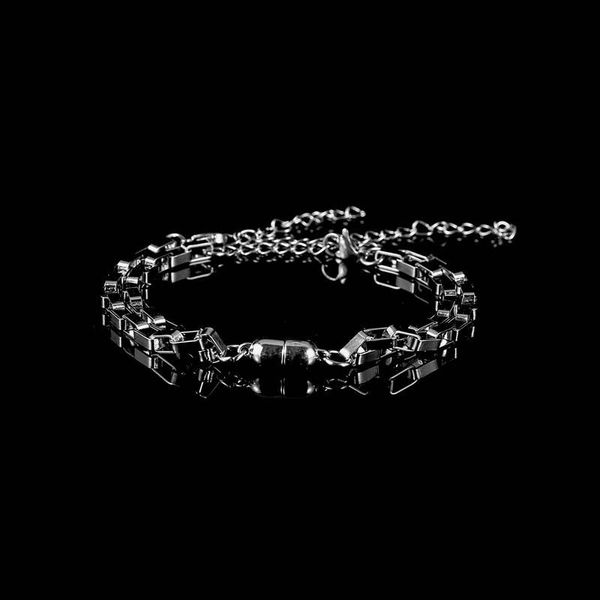 link, chain 2 pcs/set creative women men couple bracket lodestone magnet simple alloy hand jewelry fashion lady accessory, Black
link, chain 2 pcs/set creative women men couple bracket lodestone magnet simple alloy hand jewelry fashion lady accessory, Black