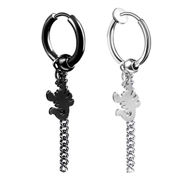 dangle & chandelier black earrings for women stainless steel elephant chain eardrop jewelry scorpion animal rock hip hop gifts woman, Silver
dangle & chandelier black earrings for women stainless steel elephant chain eardrop jewelry scorpion animal rock hip hop gifts woman, Silver