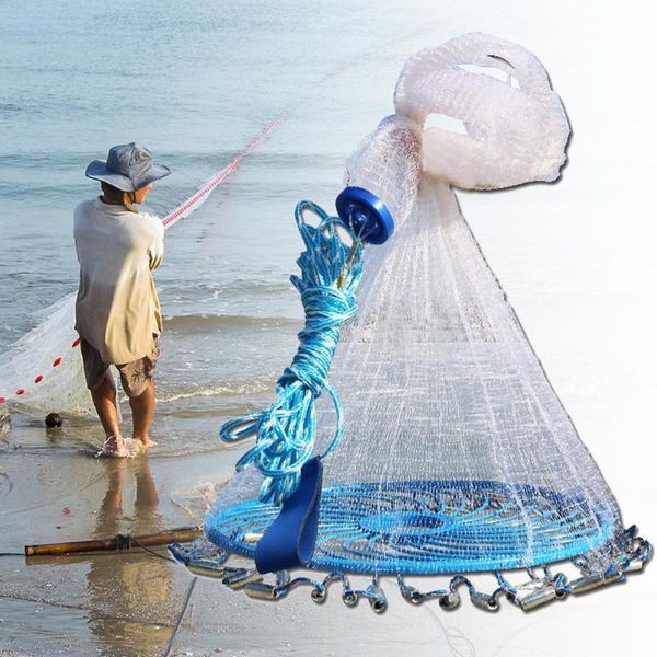 240/300/360cm outdoor fishing finefish with sinker hand throw fine mesh cast net flying trap for throw catch fishing net tools
240/300/360cm outdoor fishing finefish with sinker hand throw fine mesh cast net flying trap for throw catch fishing net tools