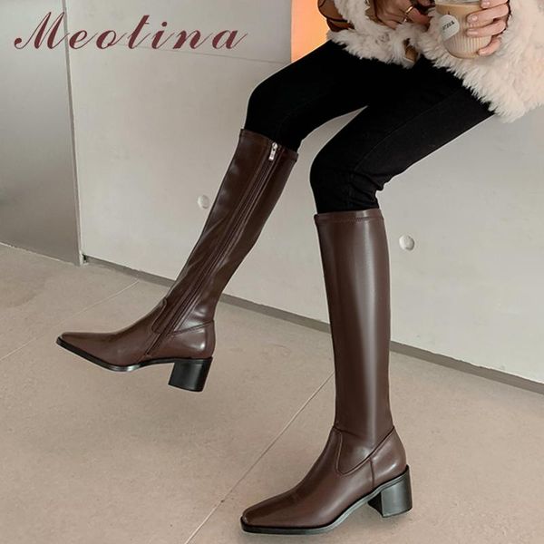 boots meotina women genuine leather thick high heel ladies zipper square toe knee 2021 autumn winter brown 40, Black
boots meotina women genuine leather thick high heel ladies zipper square toe knee 2021 autumn winter brown 40, Black