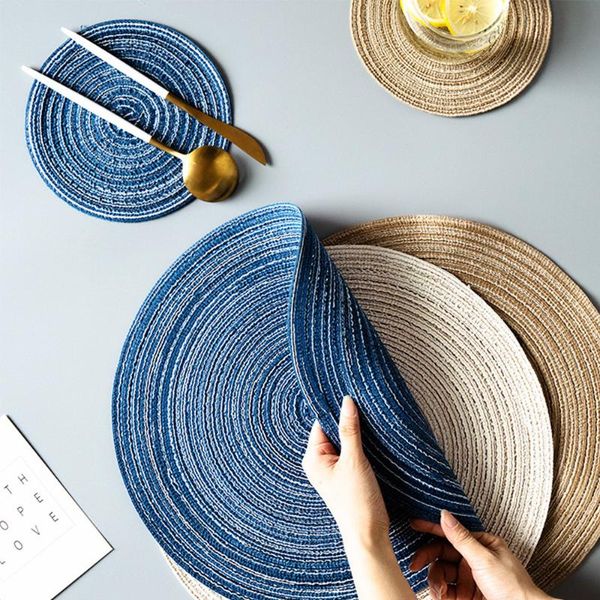 4pc/lot round woven placemats waterproof dining table mat non-slip napkin disc bowl pads cup coasters kitchen decoration
4pc/lot round woven placemats waterproof dining table mat non-slip napkin disc bowl pads cup coasters kitchen decoration