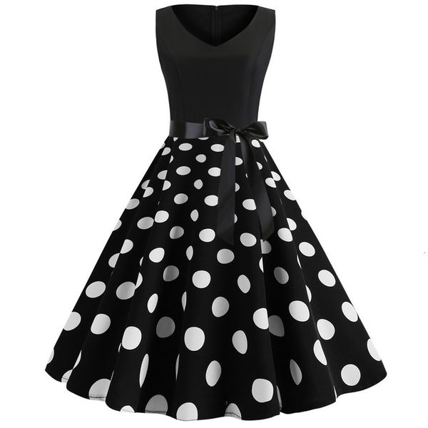 2021 new summer dot print vintage women black patchwork sleeveless v neck elegant party es casual plus size midi sashes 81xo, Black;gray
2021 new summer dot print vintage women black patchwork sleeveless v neck elegant party es casual plus size midi sashes 81xo, Black;gray
