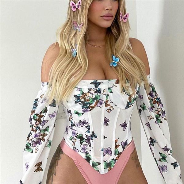 women's blouses & shirts 2021 summer women fashion butterfly net yarn strapless white slim slash neck temperament beautiful
women's blouses & shirts 2021 summer women fashion butterfly net yarn strapless white slim slash neck temperament beautiful