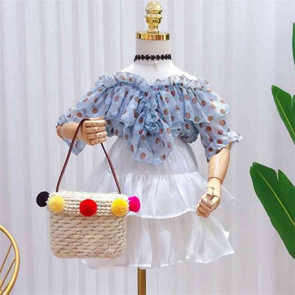 summer girls' clothing sets korean polka dot lace short-sleeved shirt+ skirt 2pcs kids clothes chiffon suit children 210625, White
summer girls' clothing sets korean polka dot lace short-sleeved shirt+ skirt 2pcs kids clothes chiffon suit children 210625, White