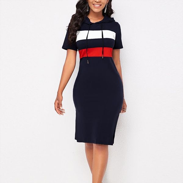 missjoy casual short sleeve women dress round neck hoodie striped pullover sport tunic drawstring split fork midi, Black;gray
missjoy casual short sleeve women dress round neck hoodie striped pullover sport tunic drawstring split fork midi, Black;gray