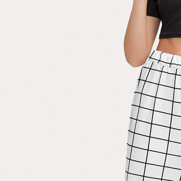 women pants black white plaid printing fashion patchwork sweatpants casual pocket elastic high waist trousers drop shipping
women pants black white plaid printing fashion patchwork sweatpants casual pocket elastic high waist trousers drop shipping