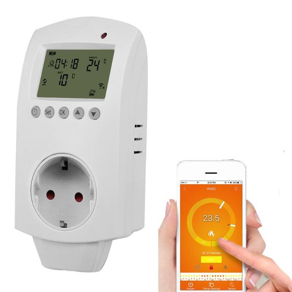 smart home control electric heating plug thermostats easy room temperature controller life and tuya app
smart home control electric heating plug thermostats easy room temperature controller life and tuya app