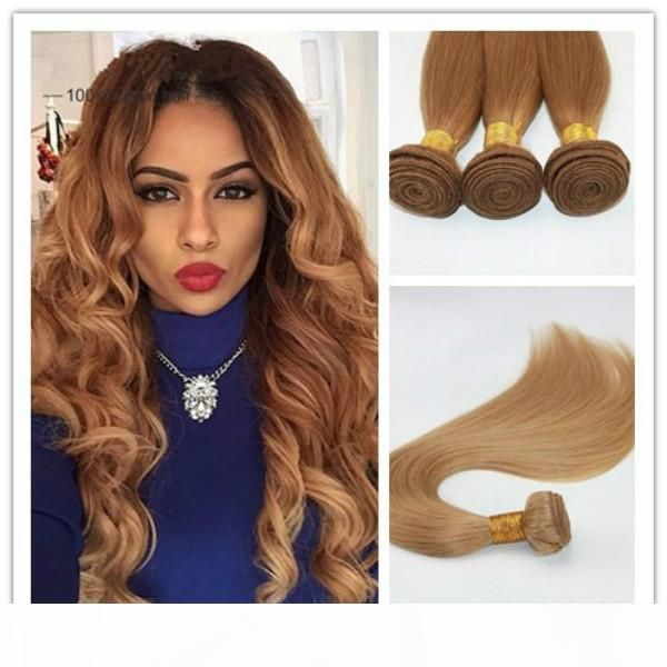 color 27 strawberry blonde hair weaves brazilian straight human hair extensions remy hair bundles 100g piece, Black
color 27 strawberry blonde hair weaves brazilian straight human hair extensions remy hair bundles 100g piece, Black