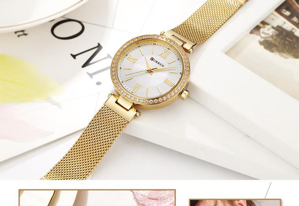 wristwatches curren gold women slim watches modern style ladies dress steel bracelet female gift clock montre femme, Slivery;brown
wristwatches curren gold women slim watches modern style ladies dress steel bracelet female gift clock montre femme, Slivery;brown