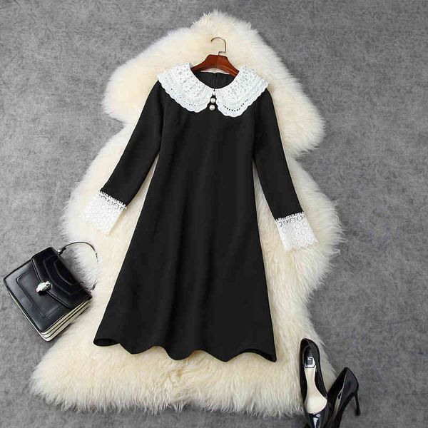 casual dresses spring superior quality lace doll collar with diamond beads women's celebrities party dress tp9n, Black;gray
casual dresses spring superior quality lace doll collar with diamond beads women's celebrities party dress tp9n, Black;gray