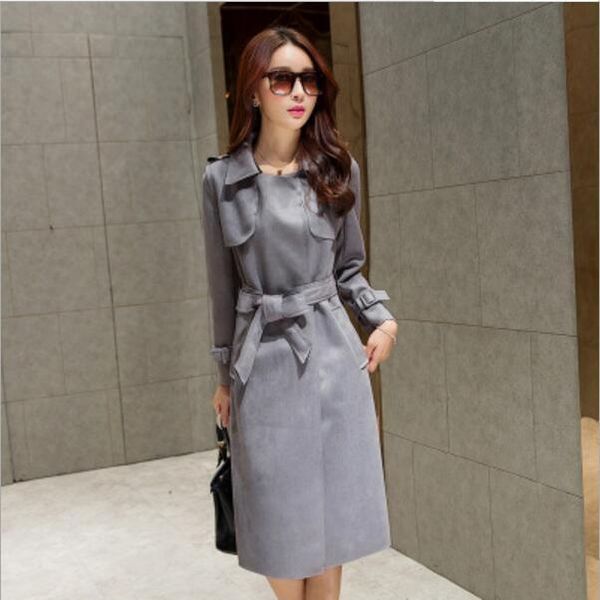 women's trench coats 2021 autumn korean version of the slim windbreaker dress in long section large size suede coat female, Tan;black
women's trench coats 2021 autumn korean version of the slim windbreaker dress in long section large size suede coat female, Tan;black