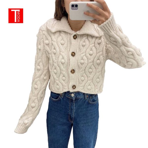 women's knits & tees tmoda835 women 2021 fashion pompoms cropped knitted cardigan sweater vintage long sleeve button-up female outerwea, White
women's knits & tees tmoda835 women 2021 fashion pompoms cropped knitted cardigan sweater vintage long sleeve button-up female outerwea, White