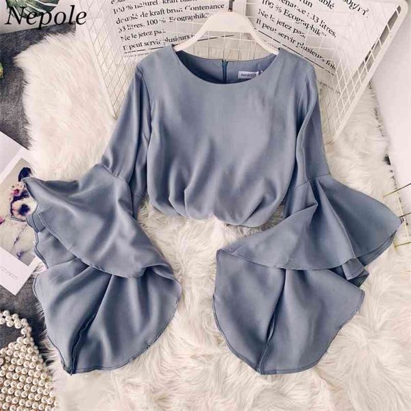 neploe big flare sleeves o-neck women blouse summer fashion solid sweet shirt modis spring arrival elegant blusa 69929 210730, White
neploe big flare sleeves o-neck women blouse summer fashion solid sweet shirt modis spring arrival elegant blusa 69929 210730, White