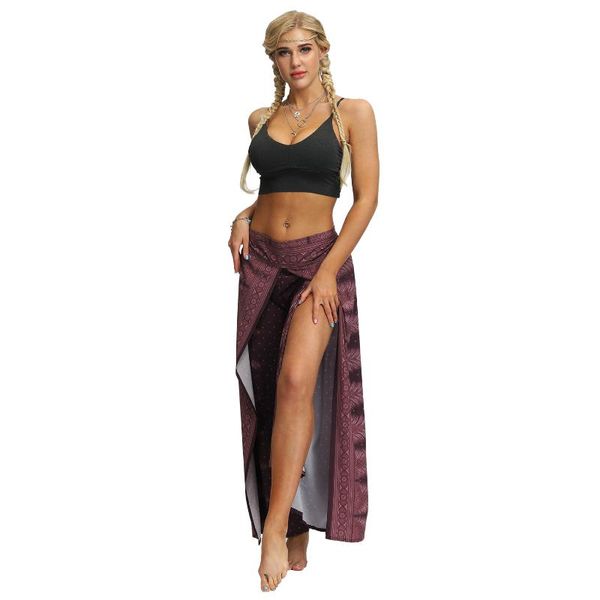 women's pants & capris women wide leg bohemian printed harem loose casual elastic waist split trousers, Black;white
women's pants & capris women wide leg bohemian printed harem loose casual elastic waist split trousers, Black;white