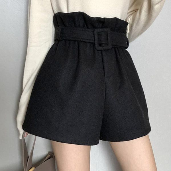 women's shorts autumn winter thick short feminino women high waist mujer korean fashion solid wide leg casual pants, White;black
women's shorts autumn winter thick short feminino women high waist mujer korean fashion solid wide leg casual pants, White;black