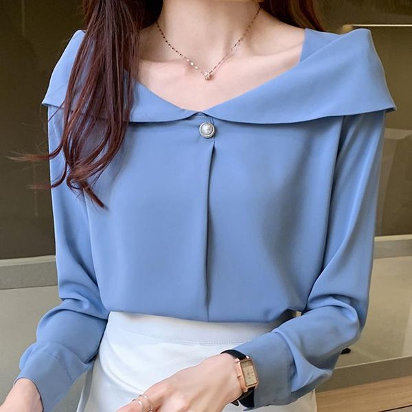 women's blouses & shirts autumn long sleeve chiffon blouse shirt women blusas mujer de moda 2022 slash neck blusa d657, White
women's blouses & shirts autumn long sleeve chiffon blouse shirt women blusas mujer de moda 2022 slash neck blusa d657, White