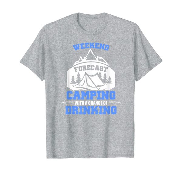 weekend forcast camping with a chance of drinking t-shirt, White;black 
weekend forcast camping with a chance of drinking t-shirt, White;black
