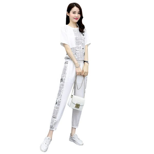 women's suits, style summer, fashionable floppy , nine-point pants, suits two-piece clothes. dh2n, White
women's suits, style summer, fashionable floppy , nine-point pants, suits two-piece clothes. dh2n, White