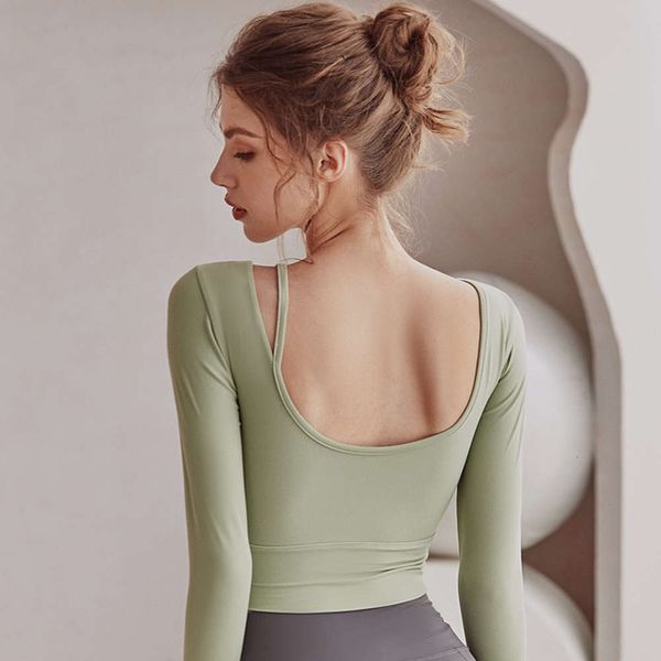 brassiere sports women's spring and autumn style open navel beautiful back outer wear short gym running yoga long sleeve, Gray
brassiere sports women's spring and autumn style open navel beautiful back outer wear short gym running yoga long sleeve, Gray