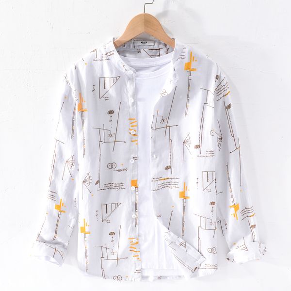 2021 new nova marca itlia gola branca impresso pura linho masculino casual retro confortvel camisa dos homens de manga longa moda busq, White
2021 new nova marca itlia gola branca impresso pura linho masculino casual retro confortvel camisa dos homens de manga longa moda busq, White