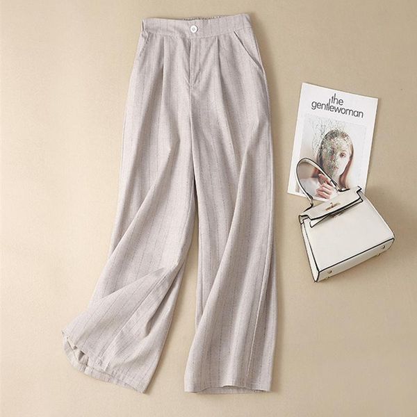 women's pants & capris limiguyue summer style striped cotton linen women straight casual wide leg slim ladies trousers k2259, Black;white
women's pants & capris limiguyue summer style striped cotton linen women straight casual wide leg slim ladies trousers k2259, Black;white